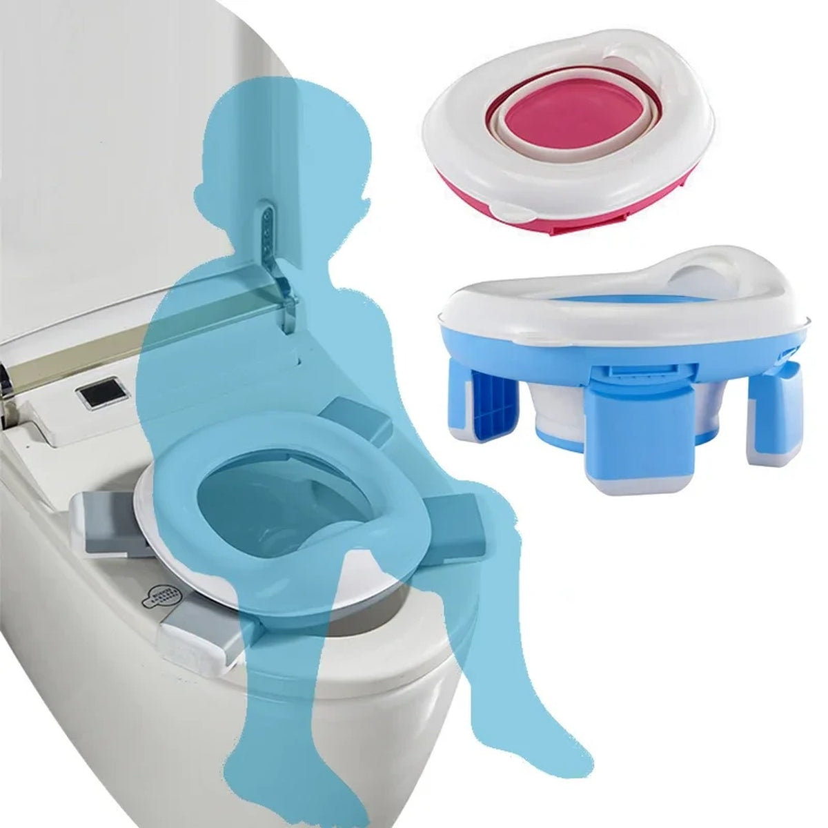 Pot de voyage pliable 3-en-1 pour bébé – avec sacs