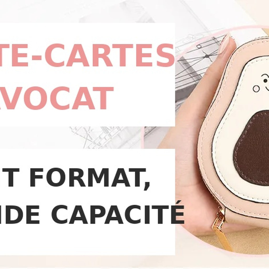 Porte-cartes avocat en simili-cuir PU – pochette zippée