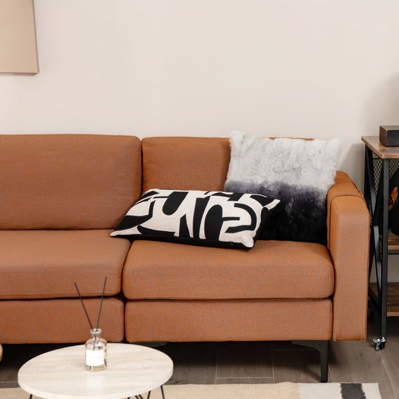 Canapé sectionnel en L avec ottoman réversible et 2 ports USB