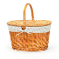 Panier pique-nique ovale en osier, deux couvercles