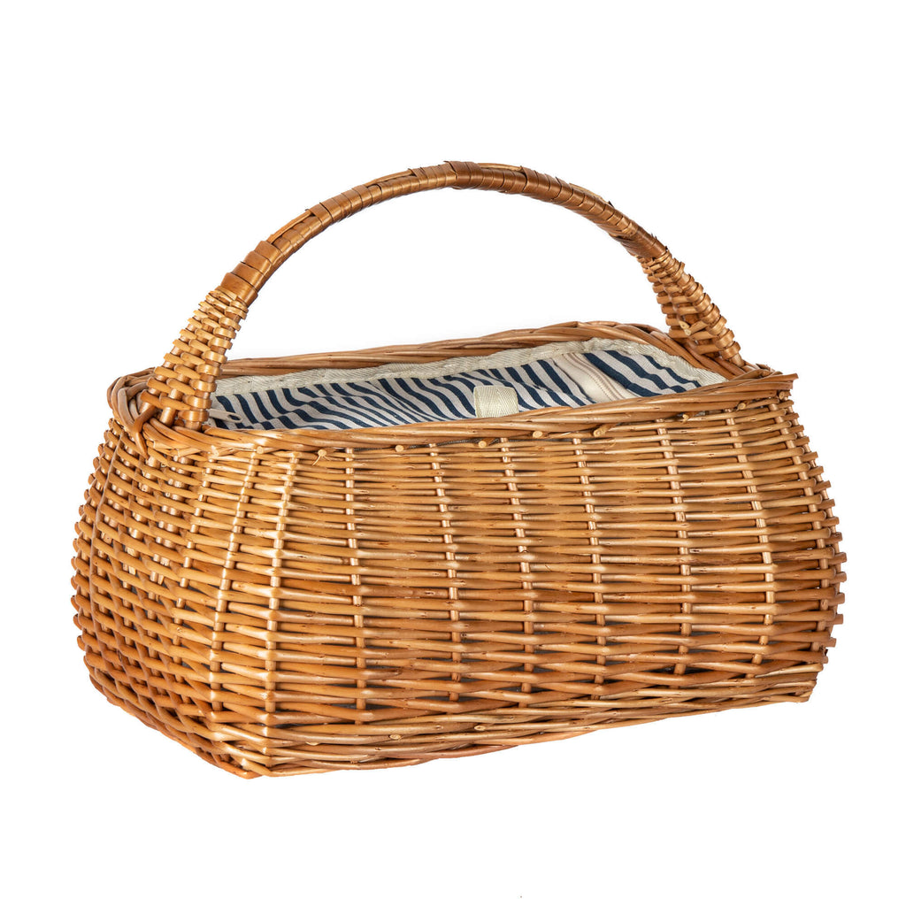 Panier pique-nique rectangulaire en osier avec compartiment isotherme