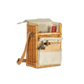 Sac à vin en osier pour 2 bouteilles avec plateau à fromage