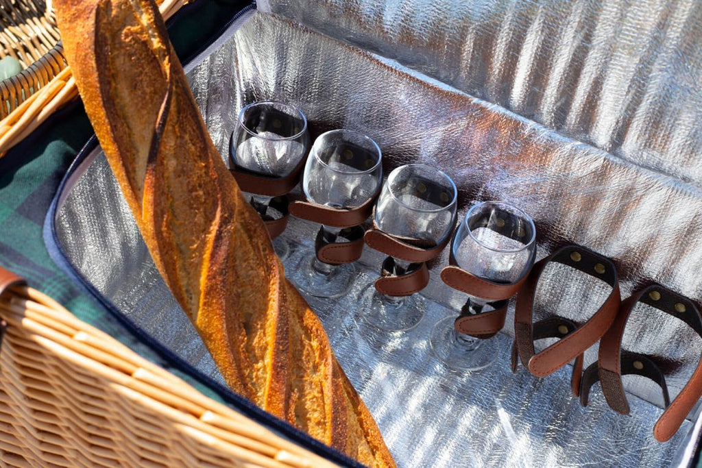 Panier pique-nique en osier pour 6 personnes, isotherme