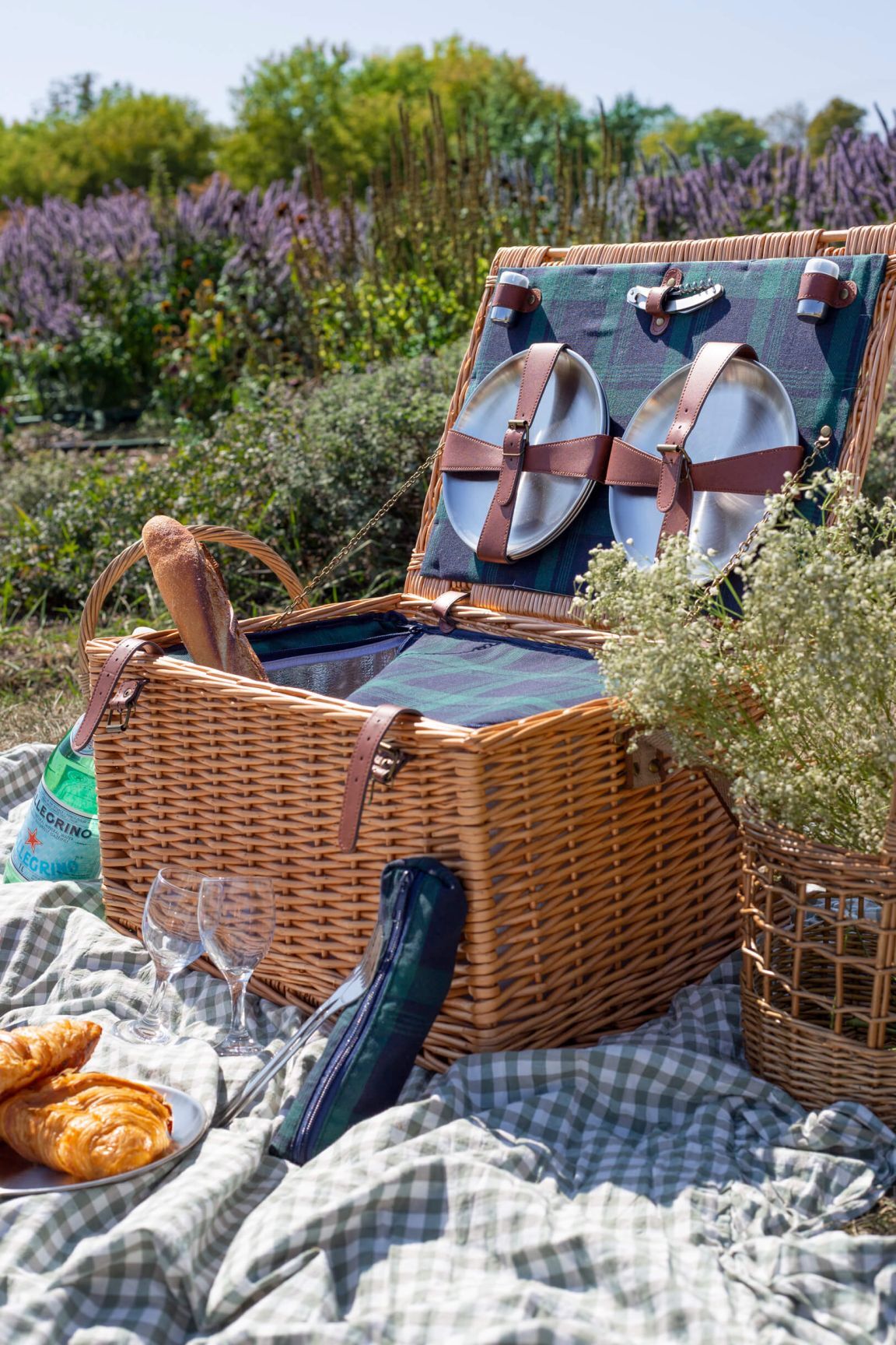 Panier pique-nique en osier pour 6 personnes, isotherme