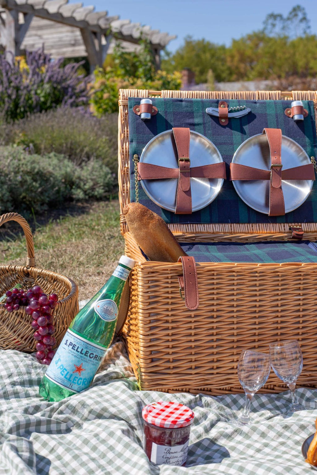 Panier pique-nique en osier pour 6 personnes, isotherme