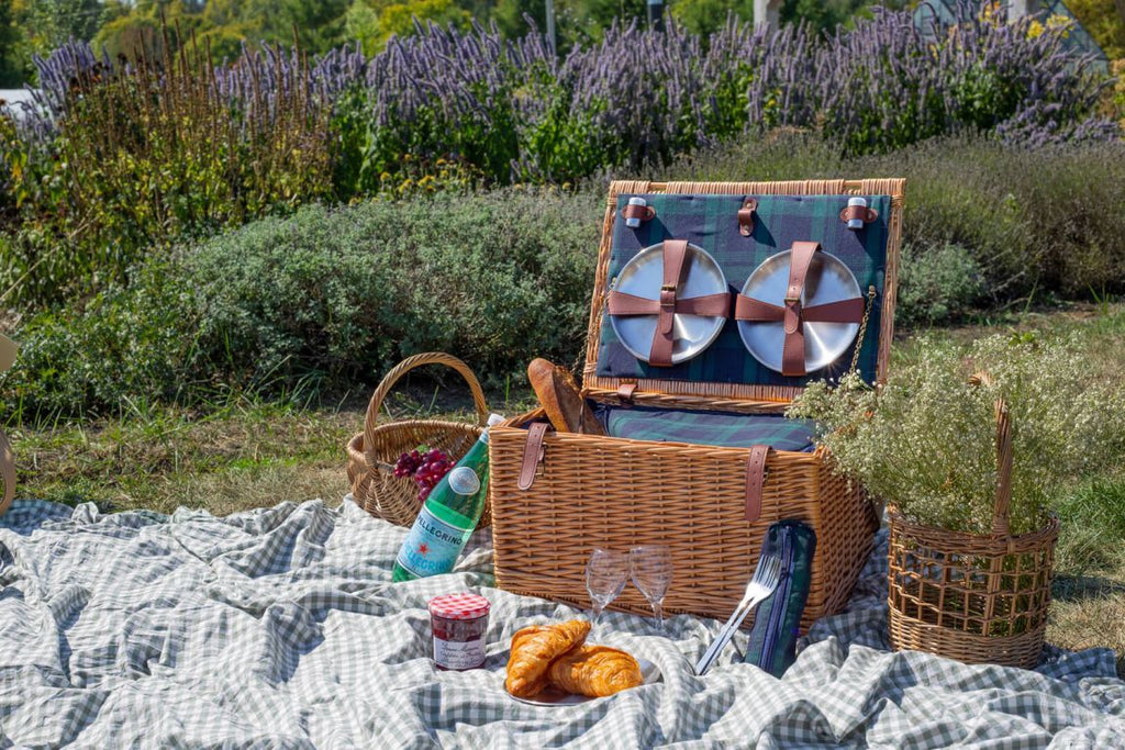 Panier pique-nique en osier pour 6 personnes, isotherme