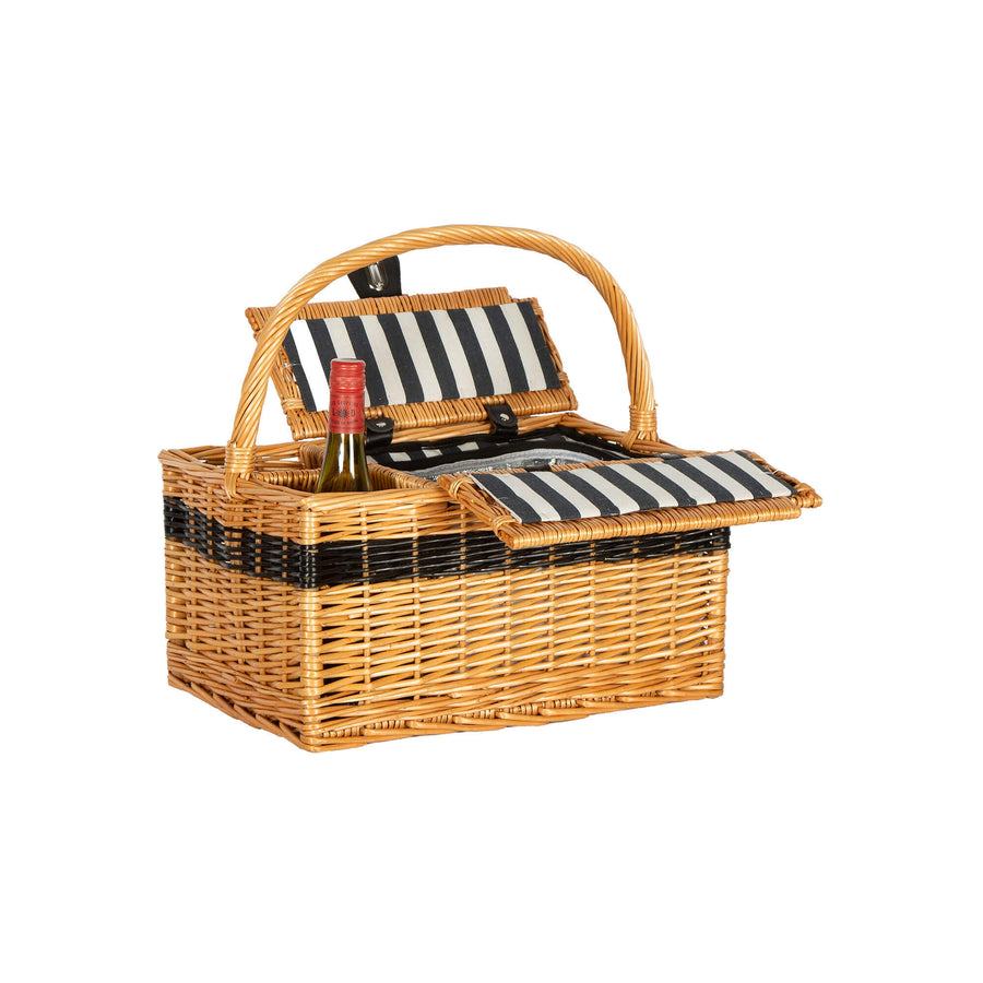 Panier pique-nique en osier avec glacière pour 2 bouteilles de vin