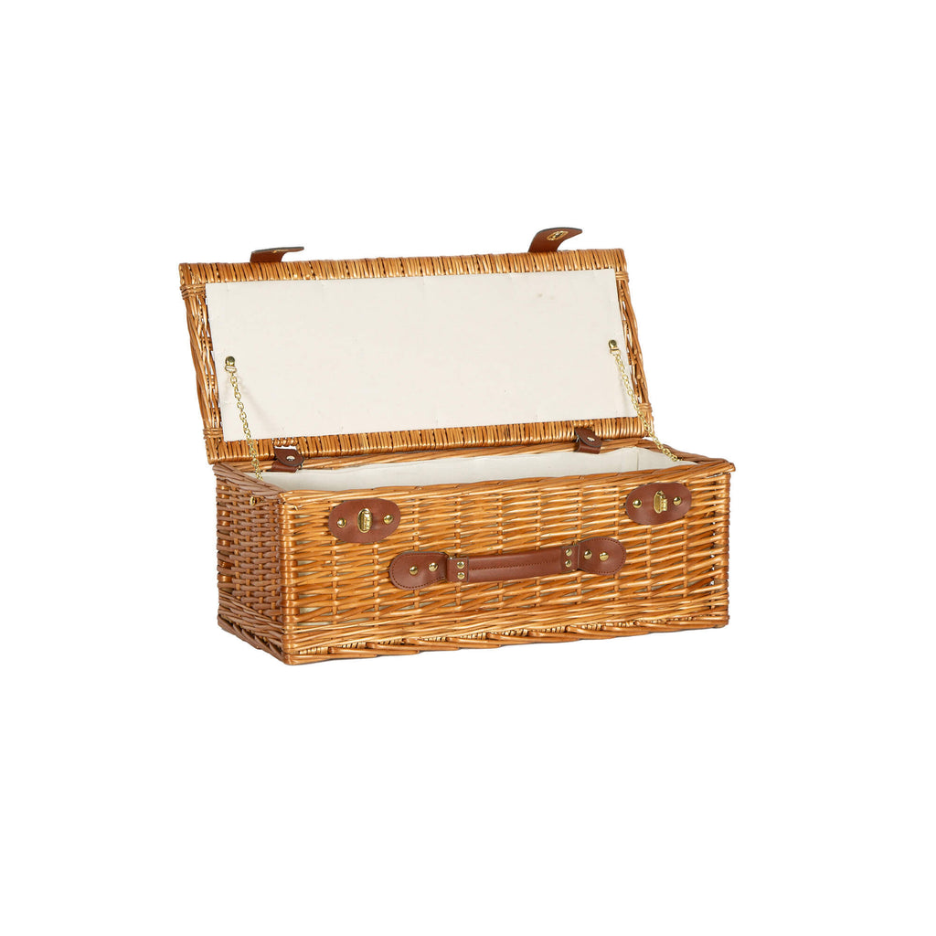 Long panier rectangulaire en osier