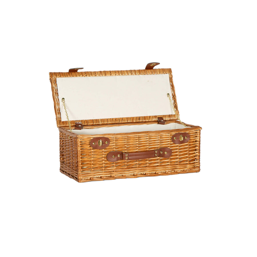 Long panier rectangulaire en osier