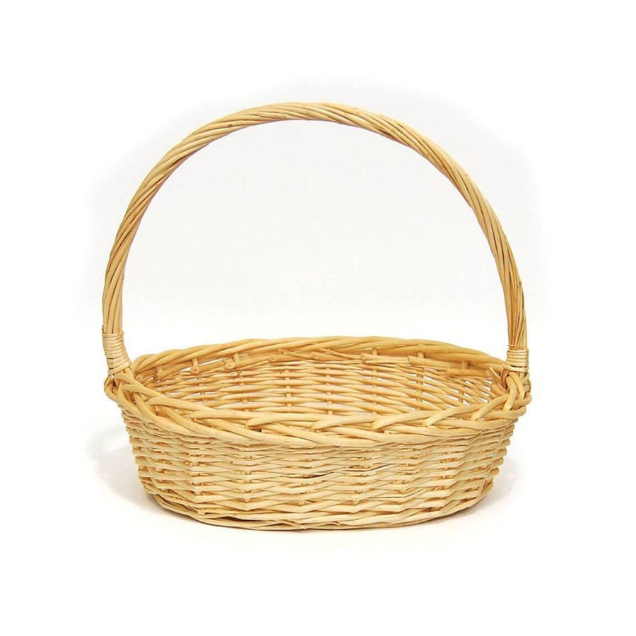 Panier ovale en osier avec anse, moyen