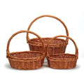 Panier ovale en osier miel avec anse