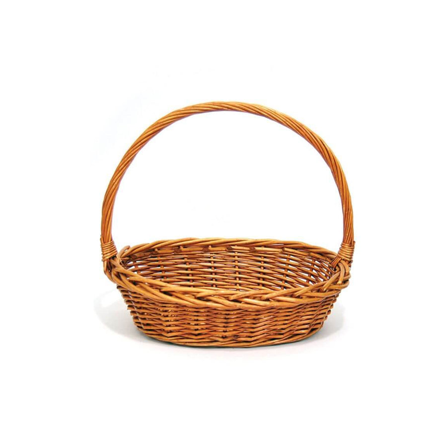 Petit panier ovale en osier miel avec anse
