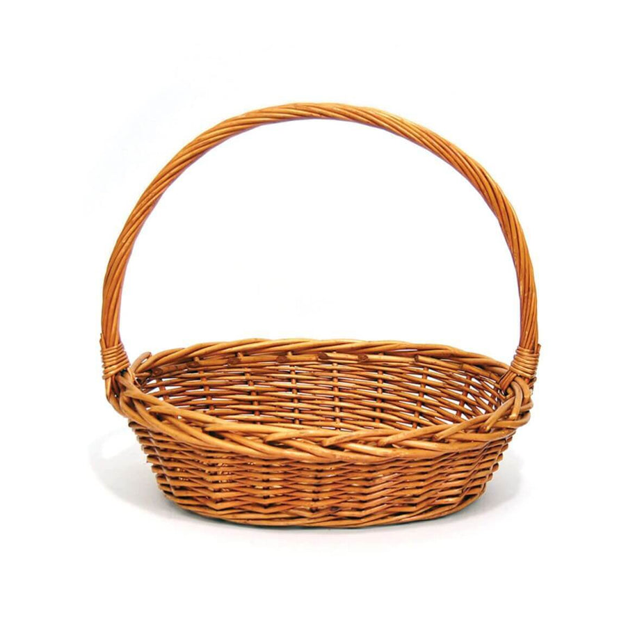 Panier ovale en osier miel avec anse, moyen