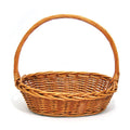 Grand panier ovale en osier miel avec anse