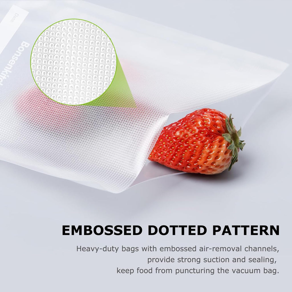Sacs sous vide alimentaire 8x12 po, 200 pièces, sans BPA