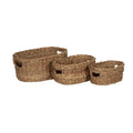 Lot de 3 paniers rectangulaires en jonc de mer