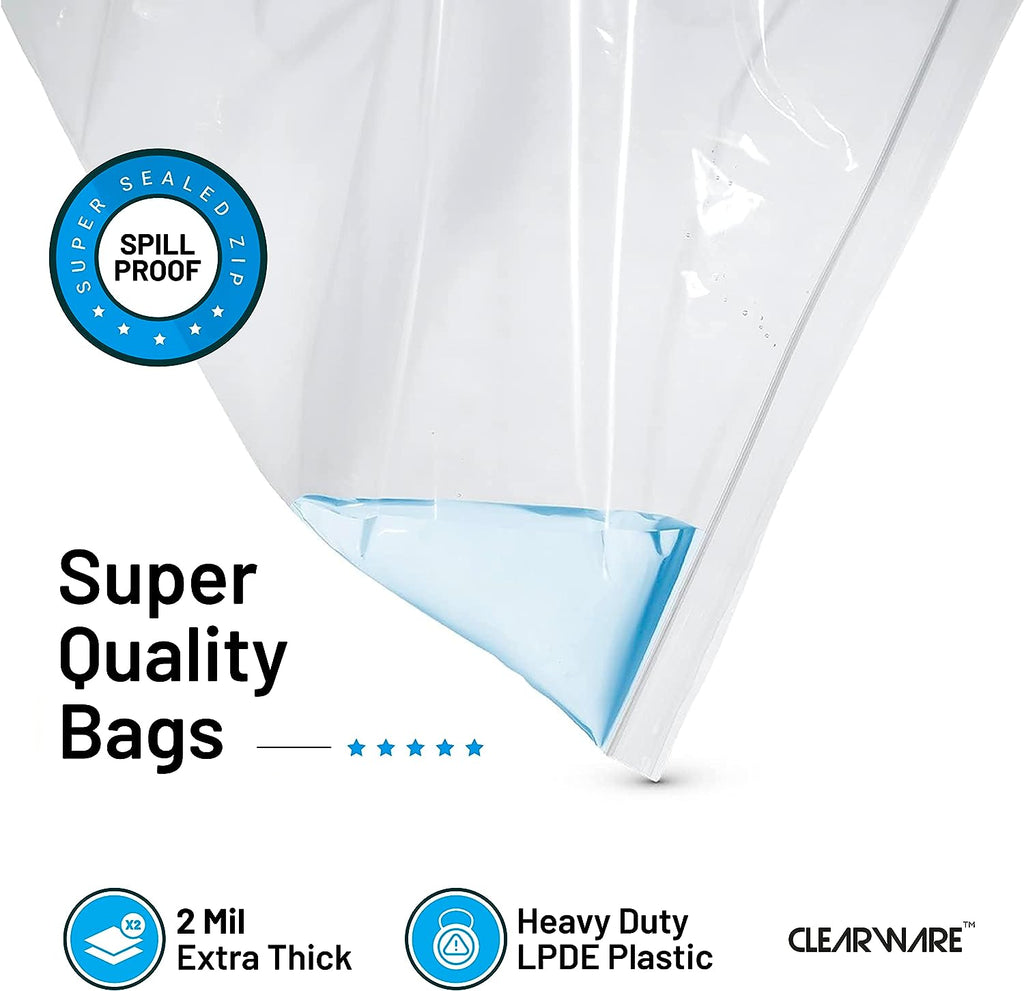 Grands sacs de rangement avec fermeture, lot de 12
