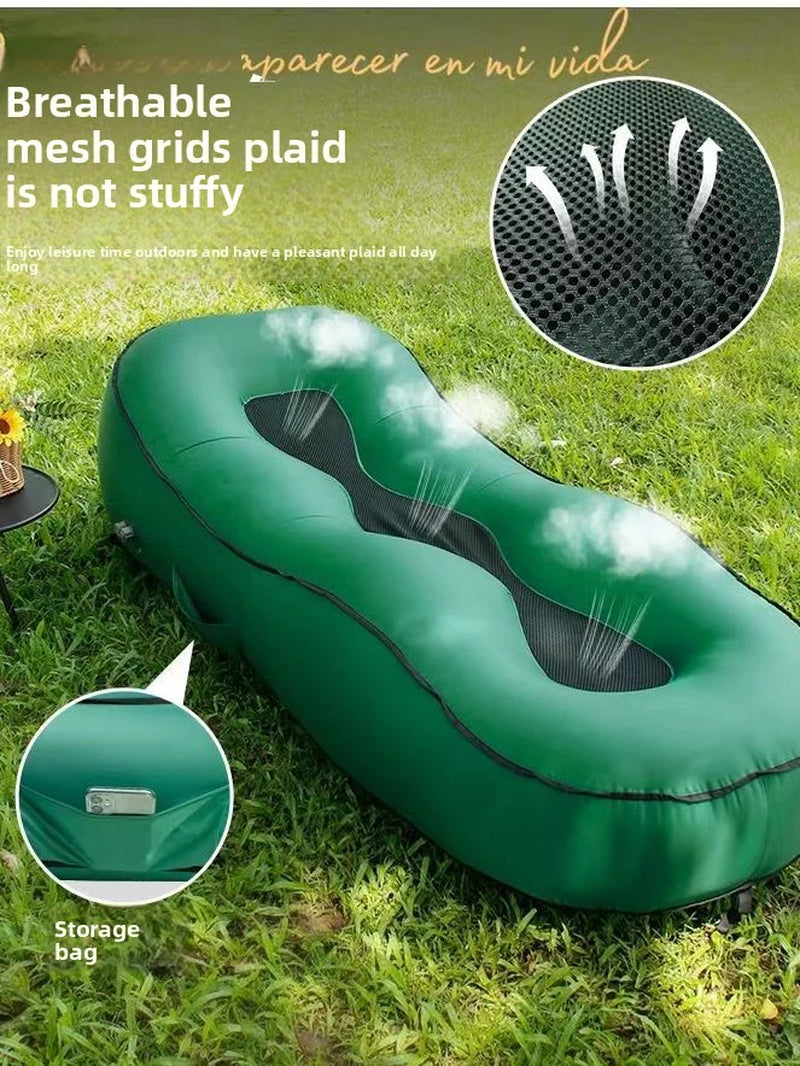 One-Touch Inflatable Bed, Electric Automatic Inflatable Sofa, Lightweight and Portable Outdoor Inflatable Mattress for Travel and Camping