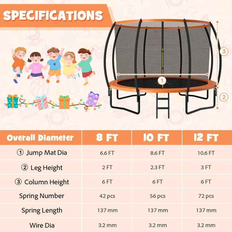 Trampoline récréatif 12 pieds homologué ASTM avec échelle