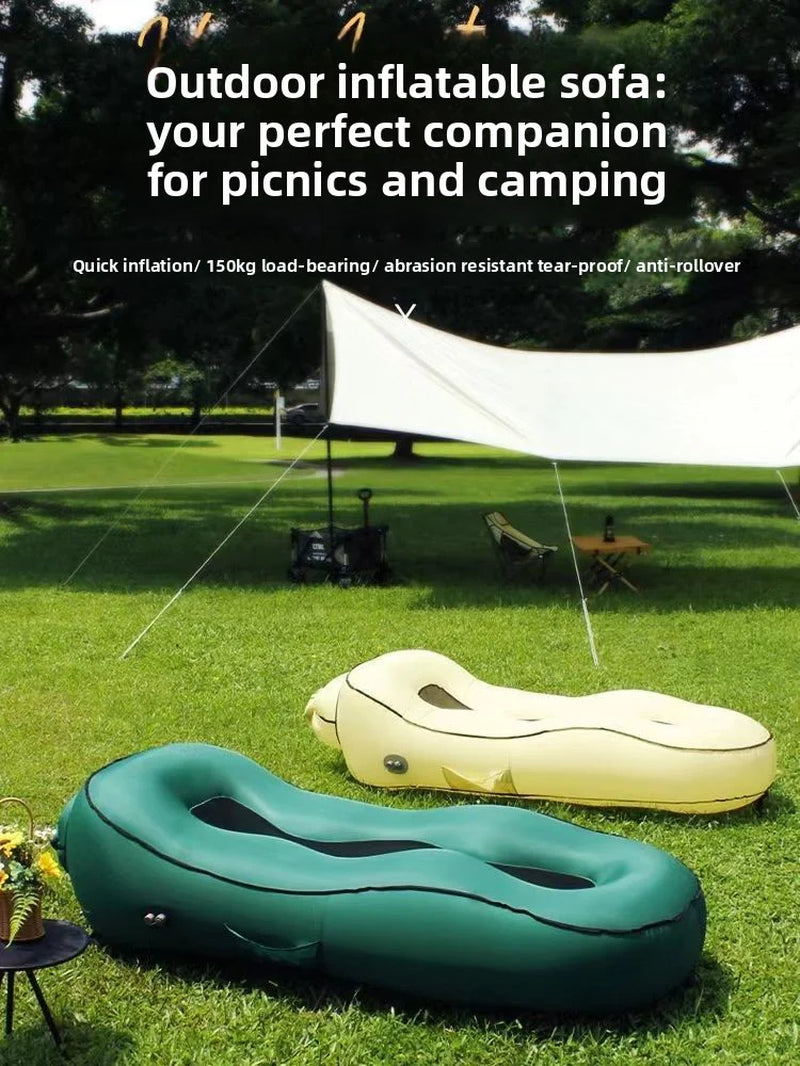 One-Touch Inflatable Bed, Electric Automatic Inflatable Sofa, Lightweight and Portable Outdoor Inflatable Mattress for Travel and Camping