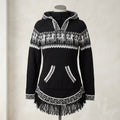 Cardigan noir en alpaga pour femme