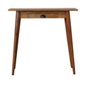 Mini bureau nordique en bois de manguier massif, 1 tiroir, fini chêne