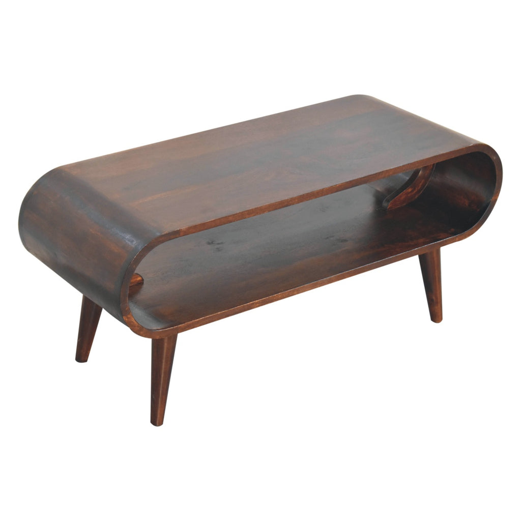 Table basse Amaya noyer en bois de manguier massif