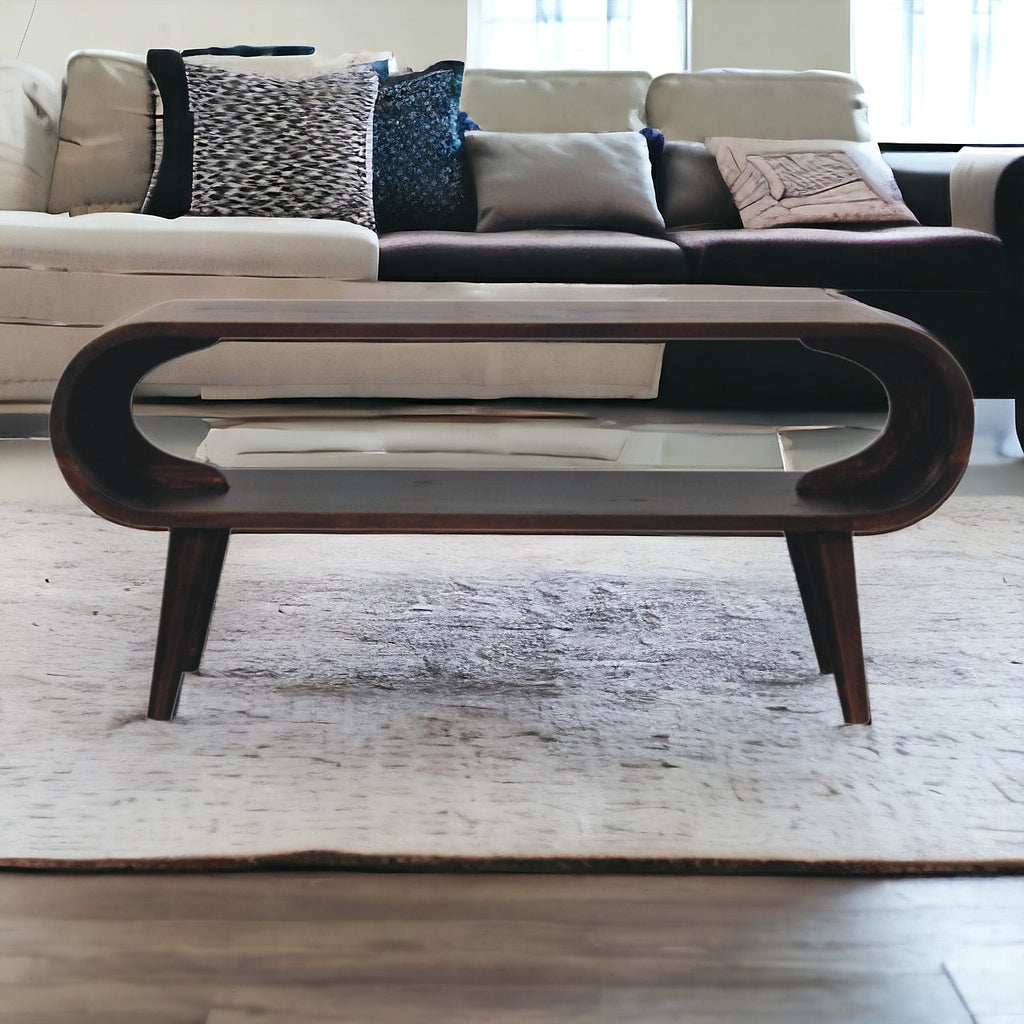 Table basse Amaya noyer en bois de manguier massif