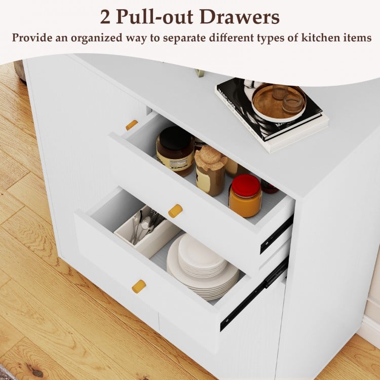 Buffet avec rangement - Meuble de bar avec 2 tiroirs, 2 portes et 3 étagères réglables