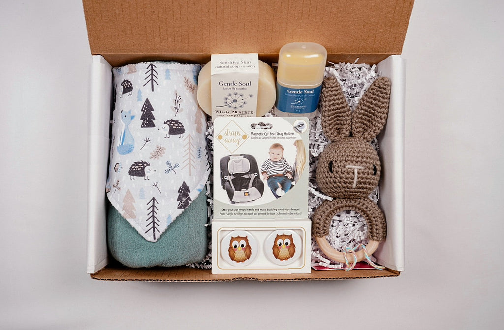 Boîte cadeau bleu bébé
