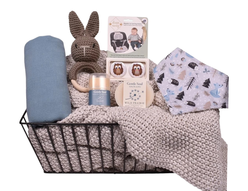 Boîte cadeau bleu bébé