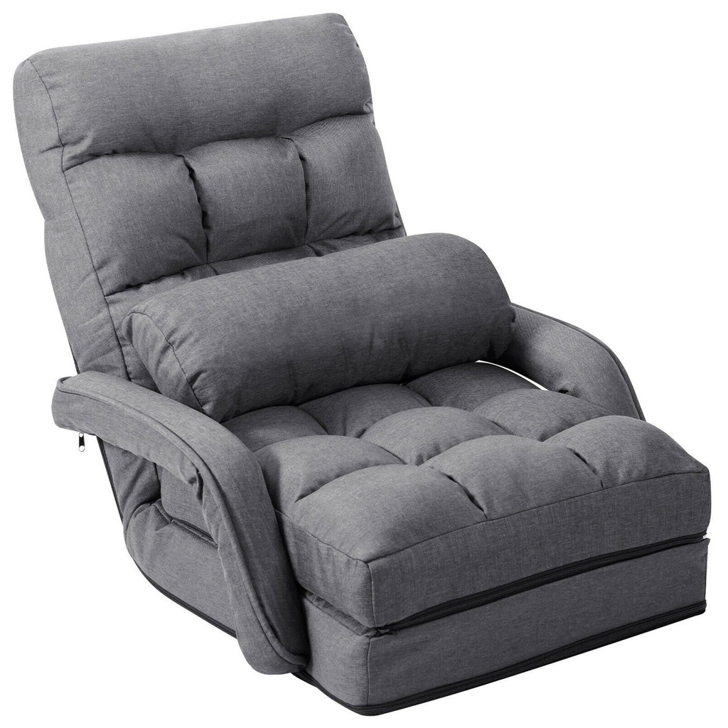 Canapé de sol pliable avec accoudoirs et coussin