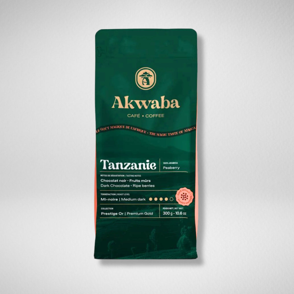 Café Moulu Tanzanie Peaberry - 300 g (unité)