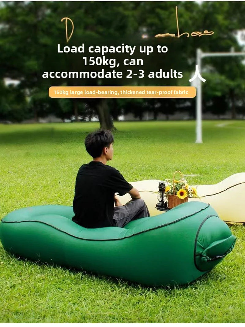 One-Touch Inflatable Bed, Electric Automatic Inflatable Sofa, Lightweight and Portable Outdoor Inflatable Mattress for Travel and Camping