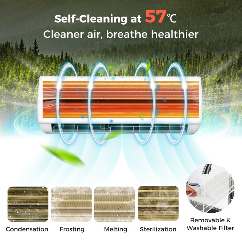 Climatiseur mural sans conduit 24 000 BTU avec chauffage