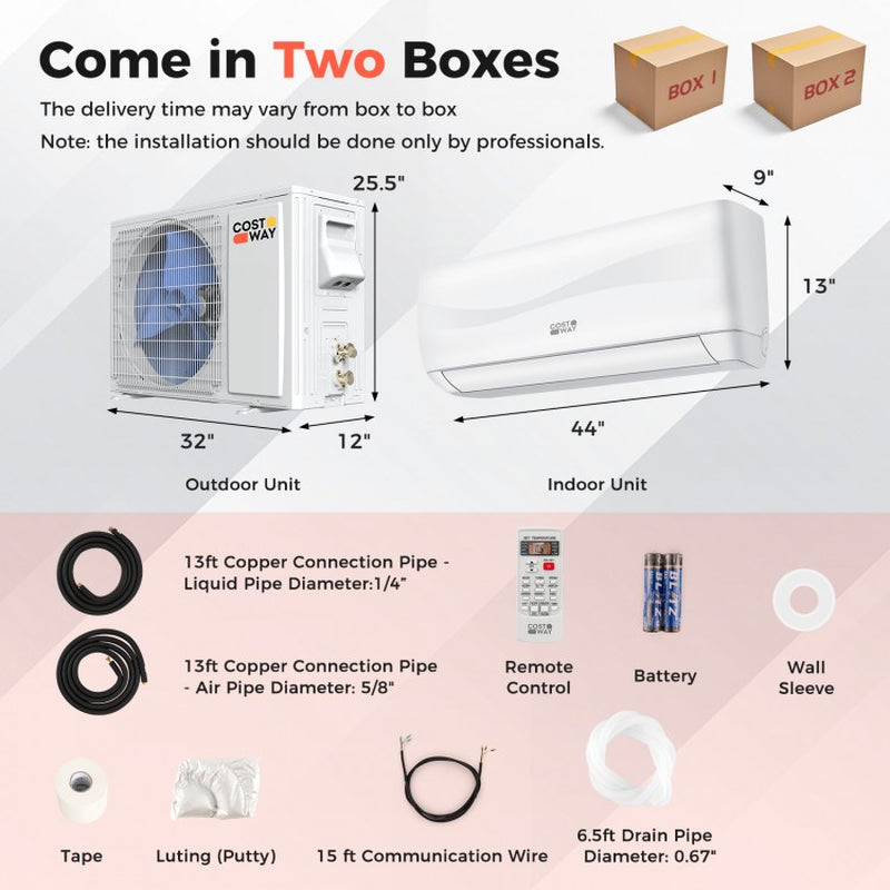 Climatiseur mural sans conduit 24 000 BTU avec chauffage