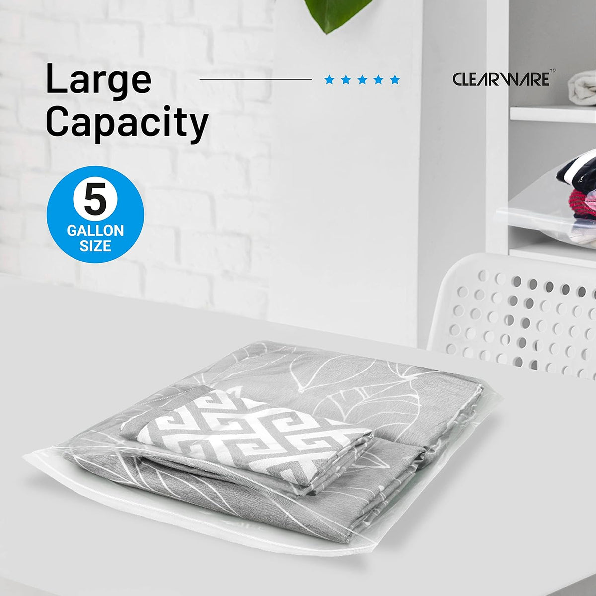 Grands sacs de rangement avec fermeture, lot de 12