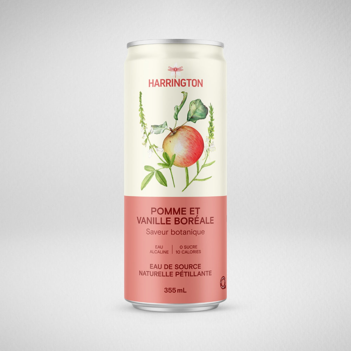 Harrington - Eau pétillante Pomme & Vanille boréale - 355 ml (unité)