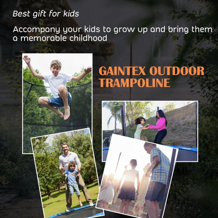 Trampoline récréatif avec panier de basketball, filet de sécurité et échelle