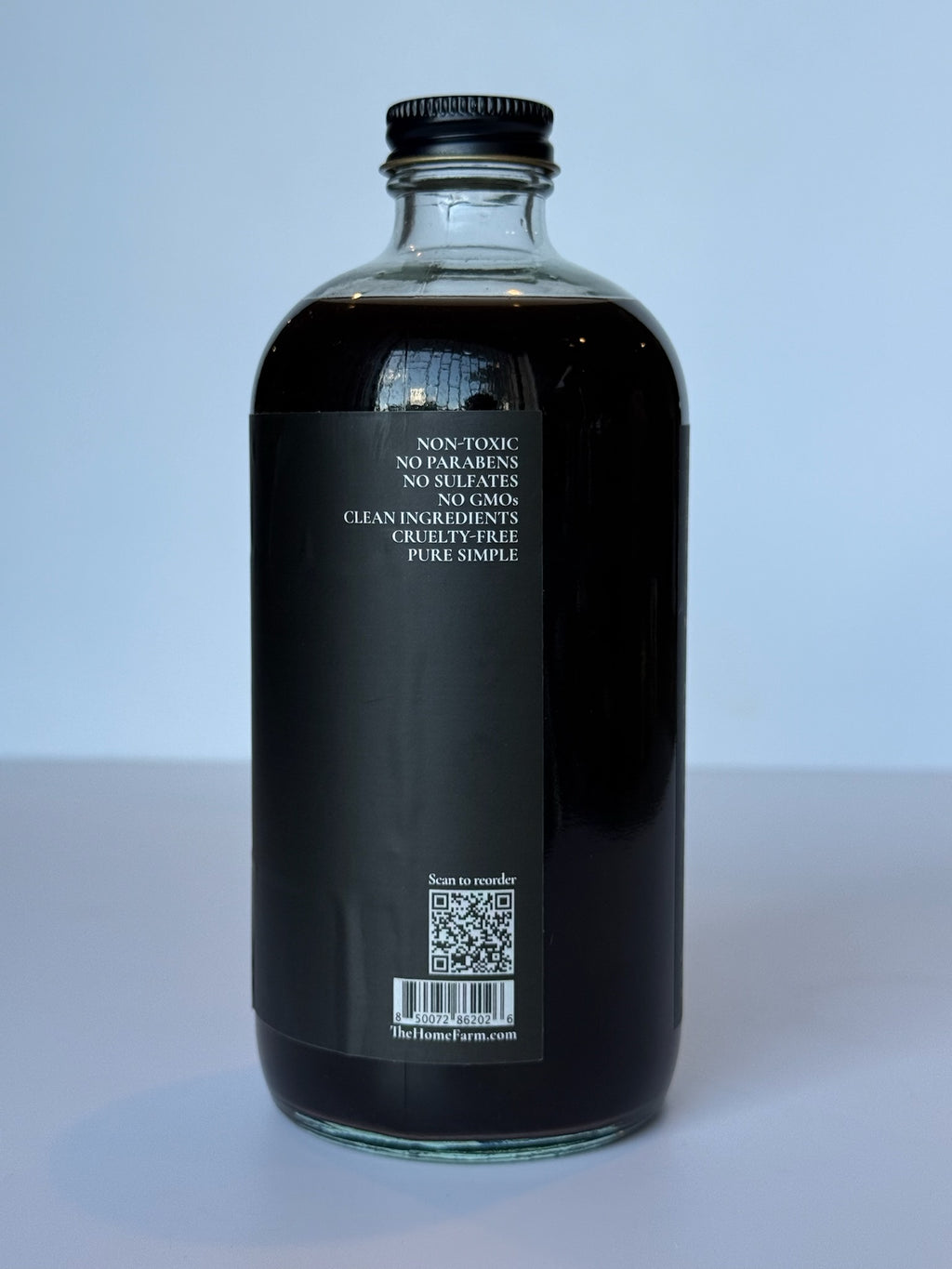 Dos de la bouteille de sirop de sureau avec les certifications