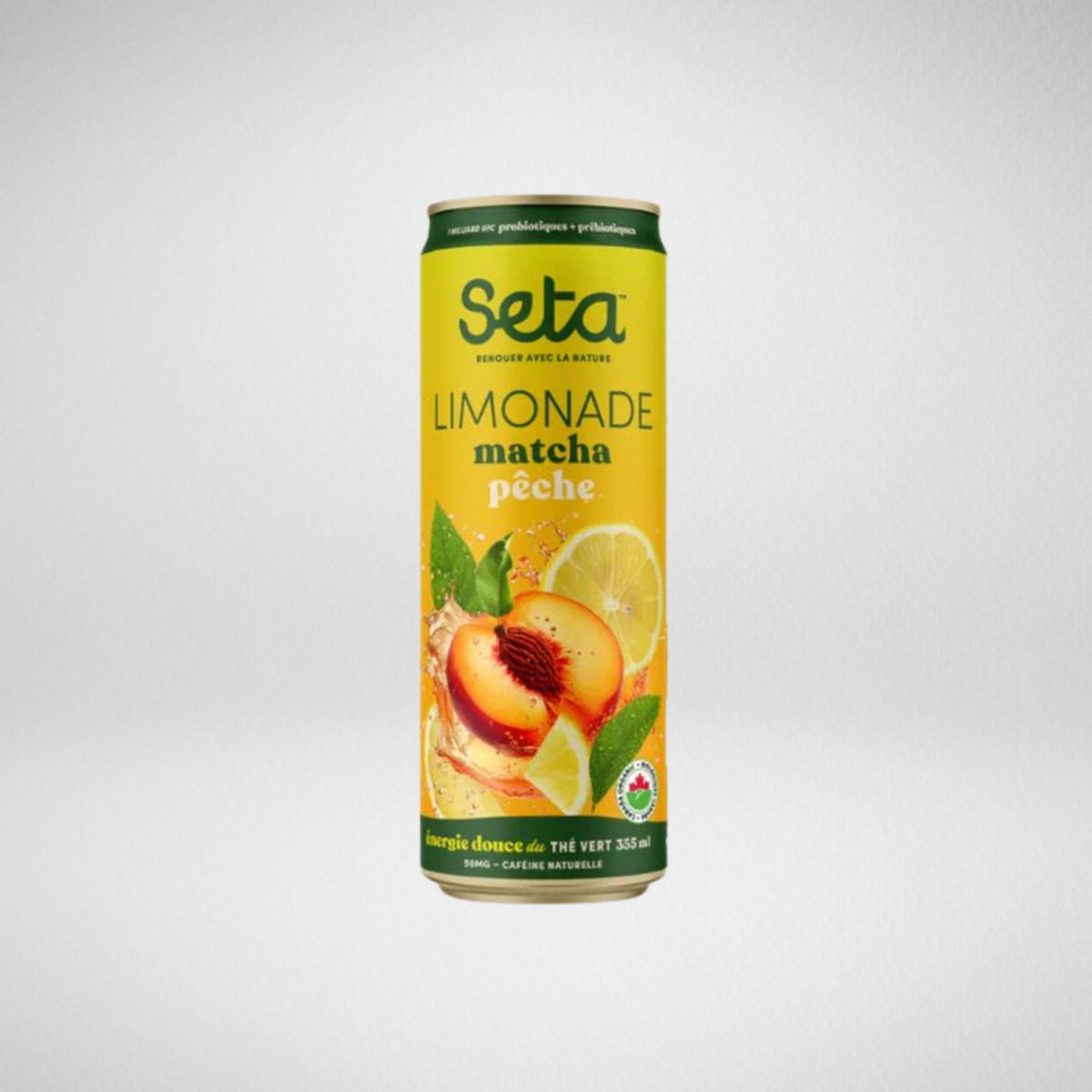 Limonade matcha – Pêche - 355 ml (unité)