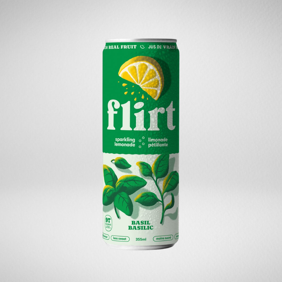 Flirt - Limonade Pétillante Basilic - 355 ml (unité)