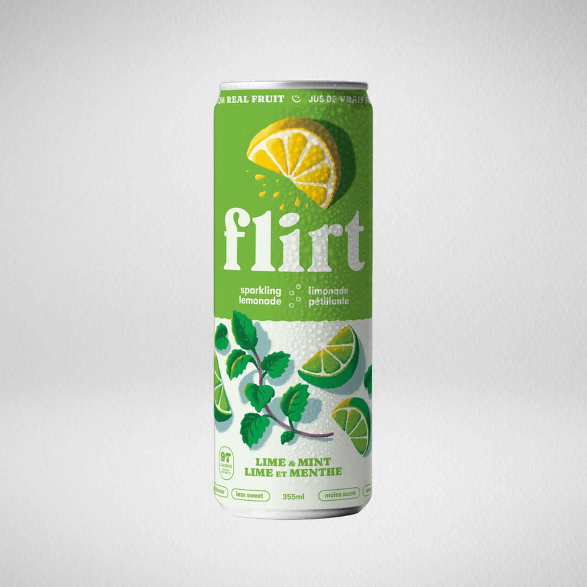 Flirt Limonade Pétillante Lime et Menthe - 355 ml (unité)