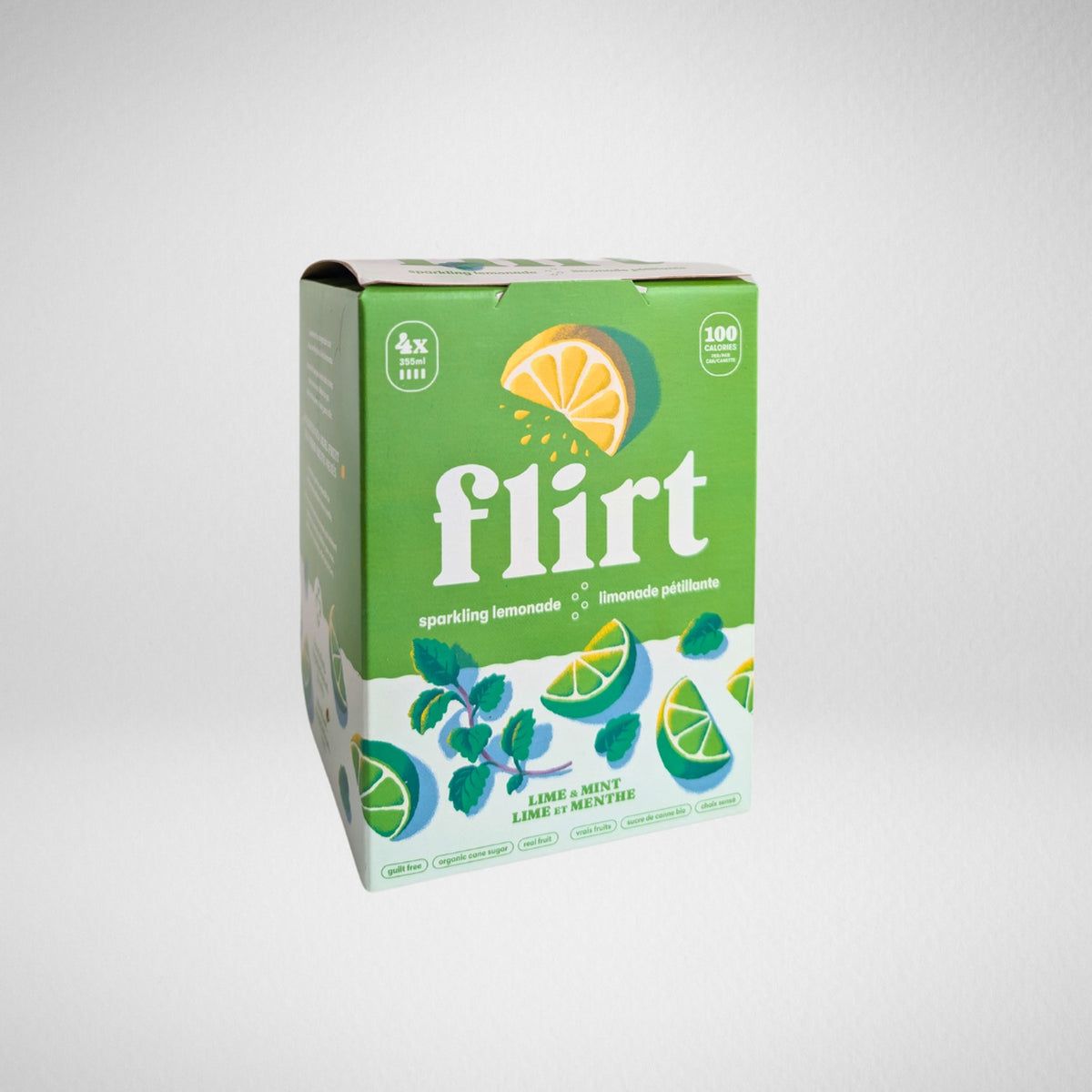 Flirt - Limonade Pétillante Lime et Menthe - 355 ml (unité)