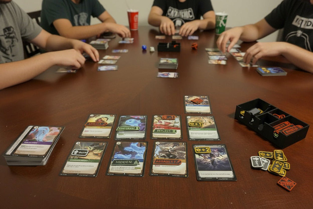 Jetons Riftbound TCG – Ensemble de 48 pièces (Renforcé, Buff, Étourdi) avec étui – Non officiel