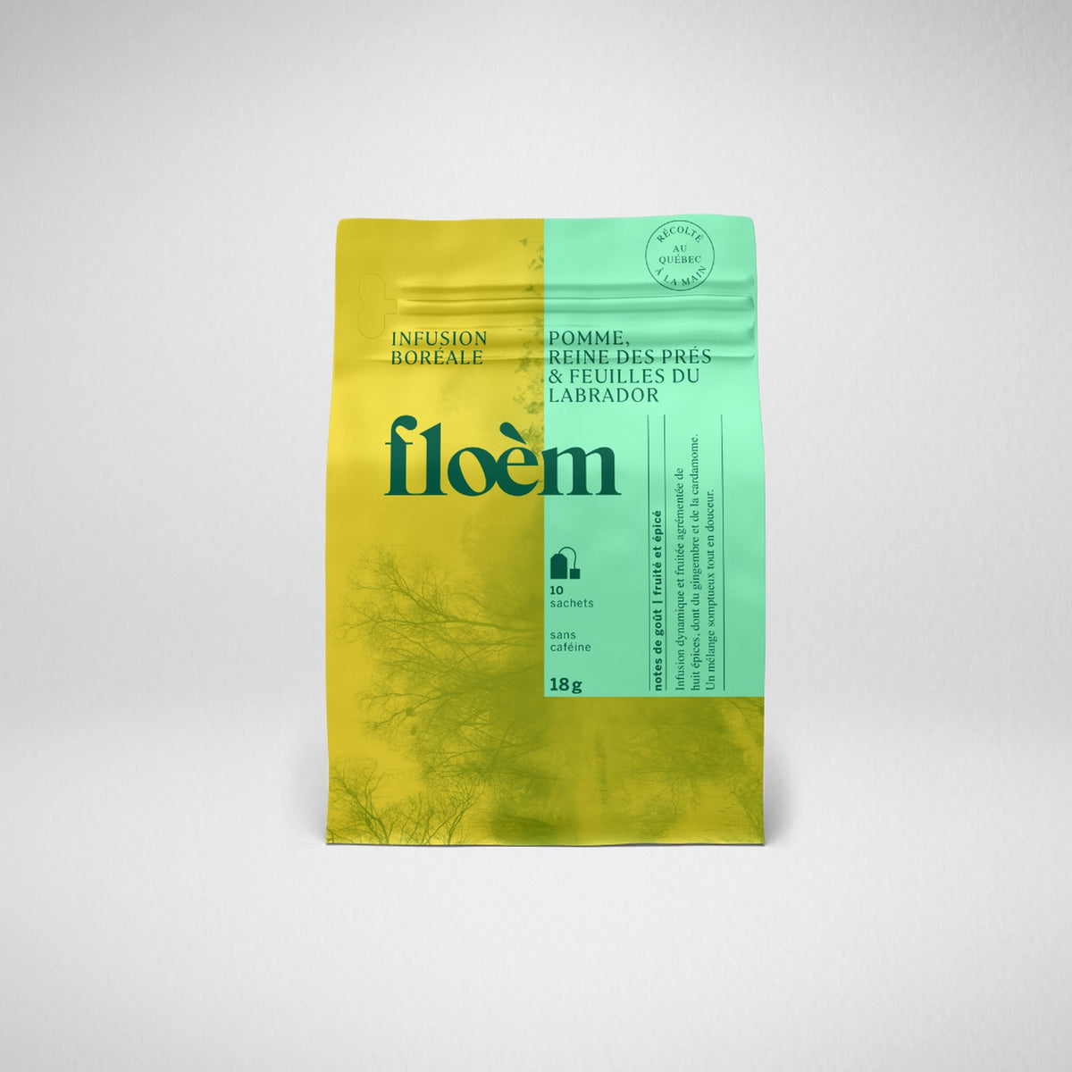Tisane en sachets - pomme, reine des prés & feuilles du Labrador - 10 sachets (unité)
