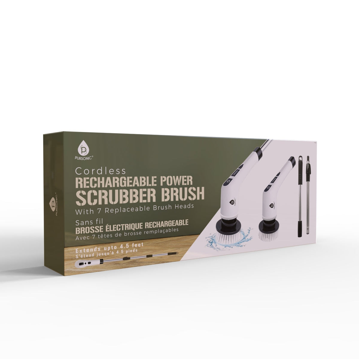 Brosse à récurer électrique sans fil rechargeable